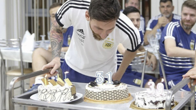 Messi celebró sus 31 años en las redes y en la concentración de Bronnitsy
