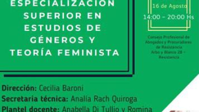 Está abierta la inscripción al Posgrado en Estudios de Género y Teoría Feminista