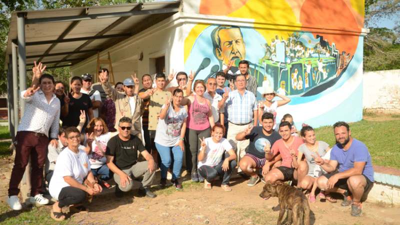 Inauguraron un mural en Margarita Belén por el Día de la Lealtad