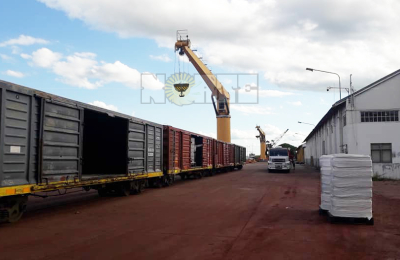 Granos, miel, carbón y fibra de algodón en tren al puerto de Barranqueras
