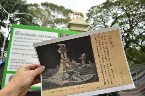 Restauración de la Loba Romana de Plaza 25 de Mayo. 10-05-2018. Jorge Punky Flores