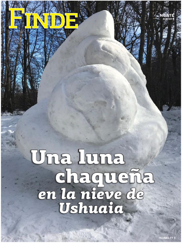 Una luna chaqueña en la nieve de Ushuaia