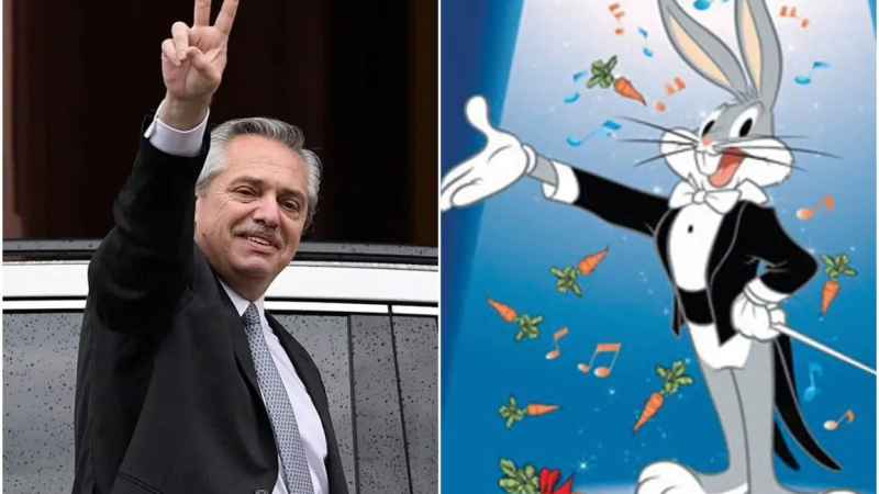 Alberto Fernández criticó a Bugs Bunny: dijo que es "un estafador" y una mala influencia