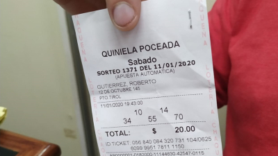 Histórico: vecino de Tirol se llevó más de ocho millones de la Poceda Chaqueña