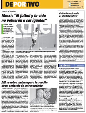 Messi: “El fútbol y la vida no volverán a ser iguales”
