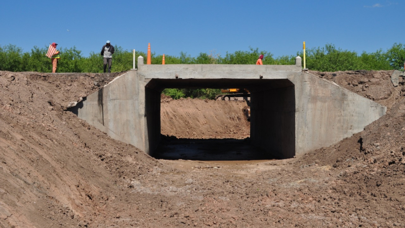 Vialidad Nacional finalizó la obra en el canal Uno en Castelli