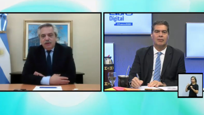 Alberto Fernández y Jorge Capitanich abrieron el ciclo "Ideas y libros para pensar la pospandemia"