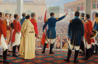 El general San Martín, su retirada del Perú