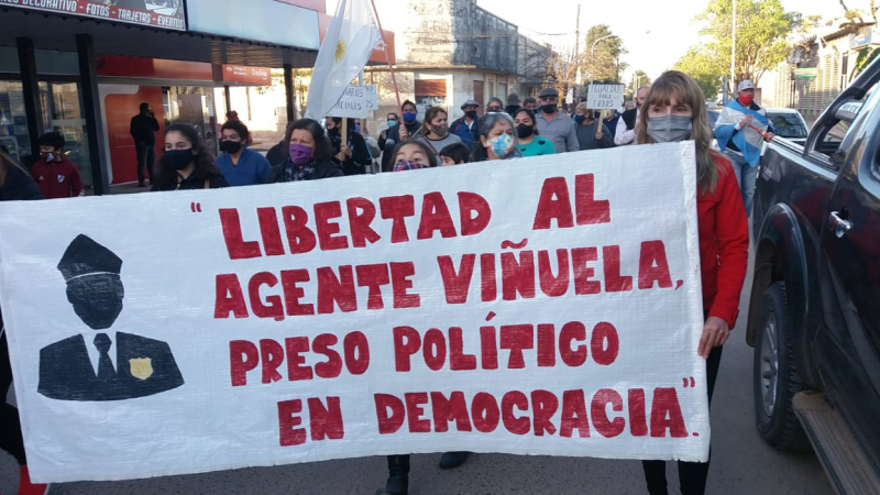 Vecinos de San Martín volvieron a pedir la liberación del agente Viñuela