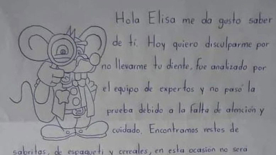 Carta del Ratón Pérez a un niña generó polémica en las redes