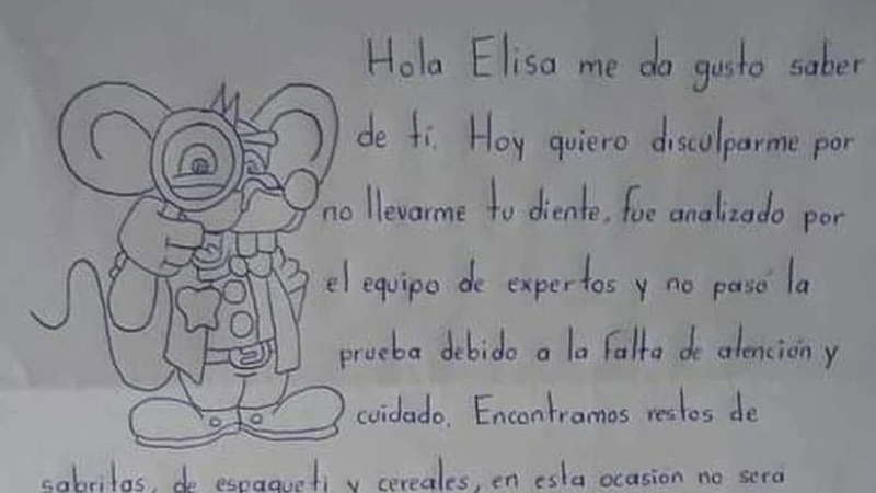 Carta del Ratón Pérez a un niña generó polémica en las redes
