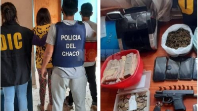 Atraparon a una joven pareja con drogas, armas y casi medio millón de pesos