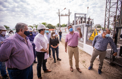 El gobernador recorrió la obra energética Rincón Santa María - Puerto Bastiani