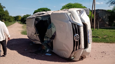 Vuelco sin lesionados en Las Breñas