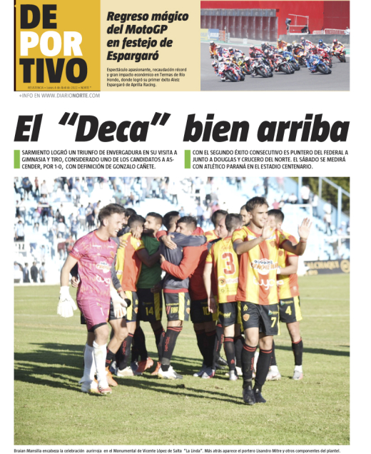 El “Deca” bien arriba