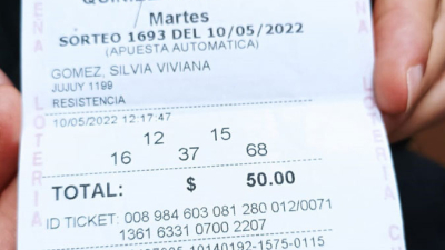 Su marido le regaló un ticket de la Poceada y ganó 5,5 millones de pesos