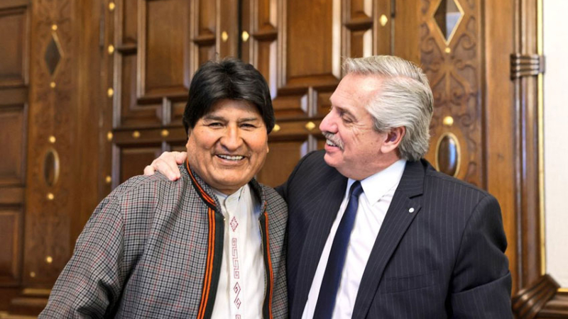 Alberto almorzó con Evo Morales en la Casa Rosada