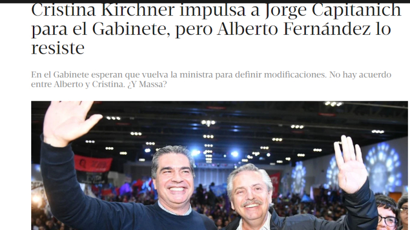 "Clarín" afirma que Cristina quiere a Capitanich en la Jefatura de Gabinete
