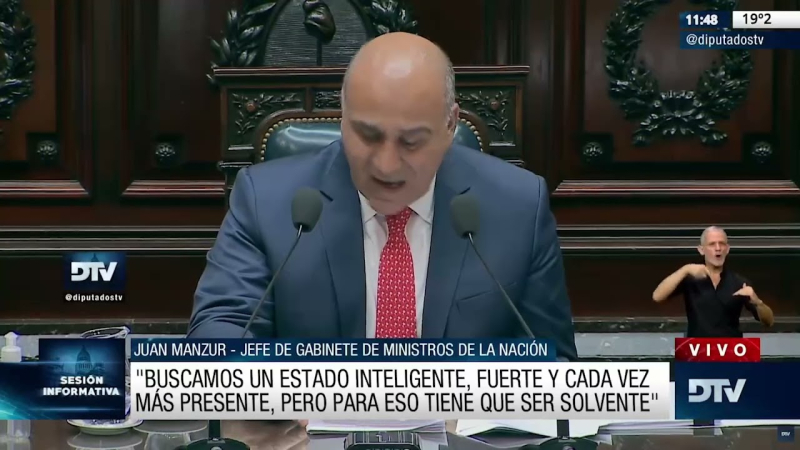 Manzur en Diputados: "Sin paz social no puede haber estabilidad macroeconómica"