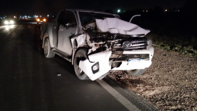 Otro siniestro vial en la ruta 89: una camioneta chocó un toro