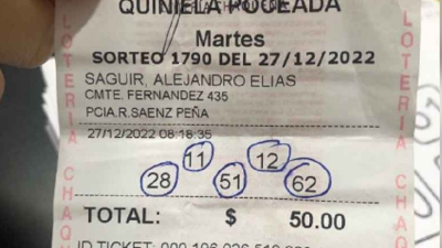 Un plomero de Sáenz Peña se llevó más de 3 millones en la Poceada
