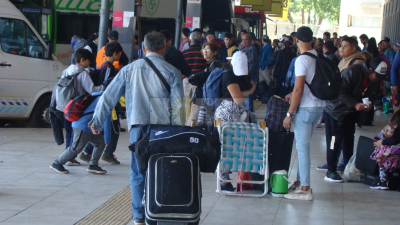 La terminal de ómnibus a pleno todo el sábado