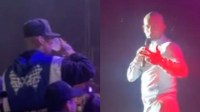 Emanuel Noir de Ke Personajes le frenó el carro a L-Gante en pleno show: "Te lo dije tres veces"
