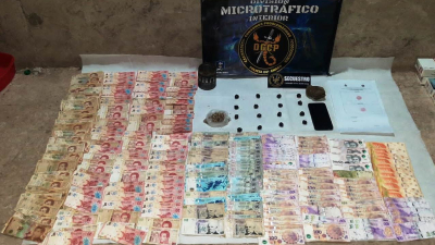 En allanamiento incautaron drogas, cigarrillos de contrabando y dinero en efectivo