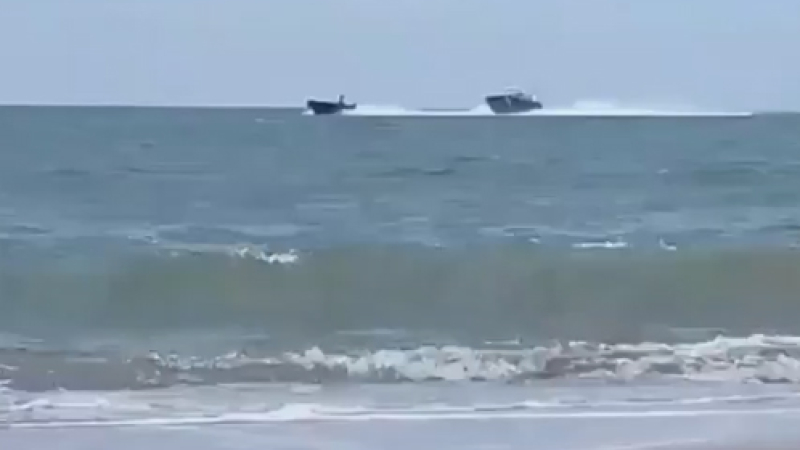 Impactante persecución en el mar termina en arriesgada maniobra