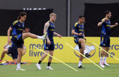 El "Colo" Barco se entrenó distendido y tirando rabonas