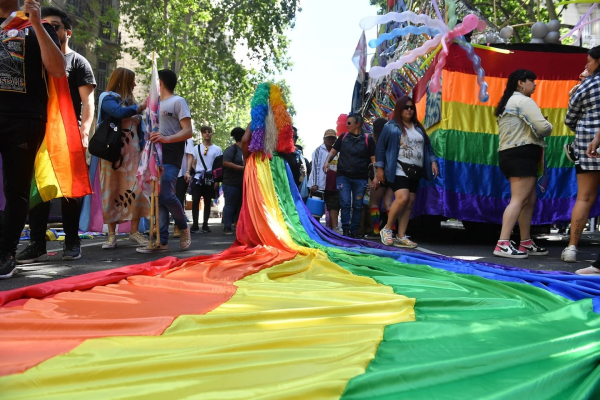 Los colores del arco iris del colectivo bañaron las calles céntricas.