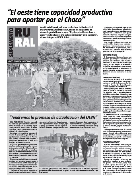 "El oeste tiene capacidad productiva para aportar por el Chaco"