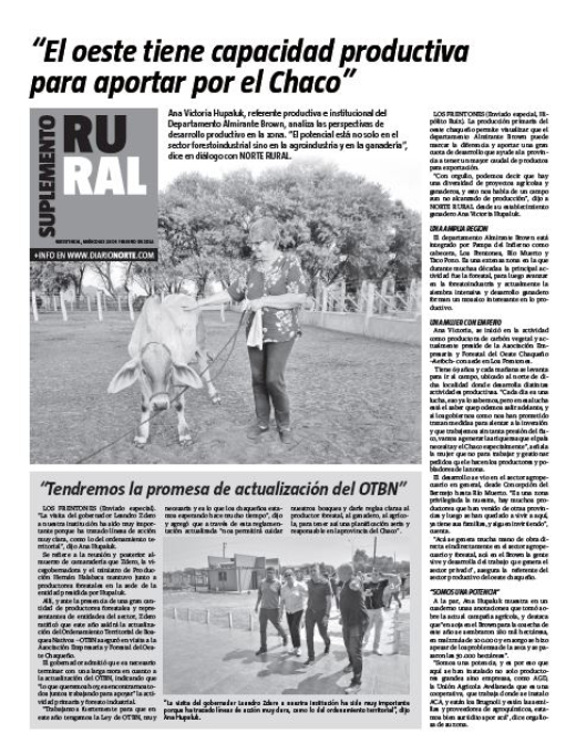 "El oeste tiene capacidad productiva para aportar por el Chaco"