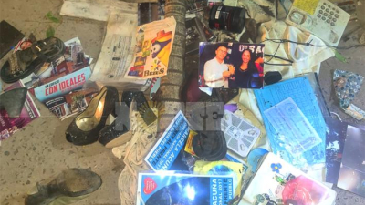 Sorpresiva aparición de fotos de César Sena y Cecilia Stryzowski en un basural