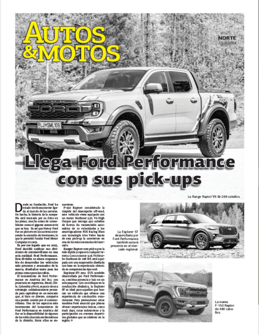 Llega Ford Performance con sus pick-ups
