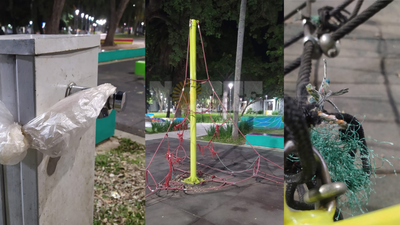 Vecinos y padres denuncian abandono en los juegos de la Plaza 25 de mayo