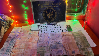 Secuestran droga y más de un millón de pesos en un allanamiento por narcomenudeo