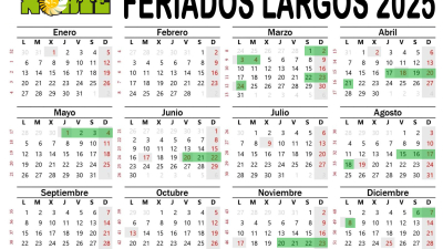 Todos los fines de semana largos que habrá en el año