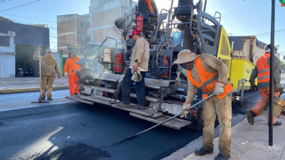 Firme avance de las obras de repavimentación de la avenida 9 de Julio