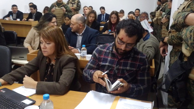 César Sena apareció en la audiencia con la cara lastimada