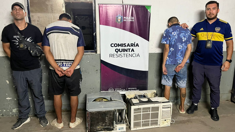 Robaron dos aires acondicionados de una escuela, intentaban venderlos y terminaron detenidos