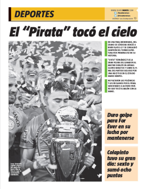 El "Pirata" tocó el cielo