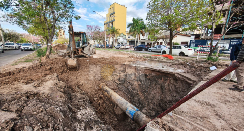 Sameep ejecuta hoy las tareas centrales de reparación del caño centenario en el centro de Resistencia