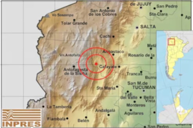 Un sismo de 4,7 en Salta se sintió en varias ciudades del norte argentino