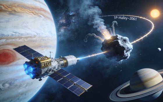 Una misión al Halley pasando por Júpiter y Saturno