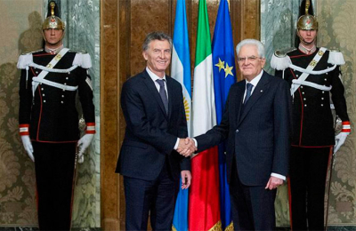 Macri recibe al presidente de Italia Sergio Mattarella