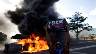 Protesta masiva en Brasilia contra Temer y la austeridad