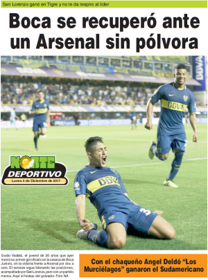 Boca se recuperó ante un Arsenal sin pólvora