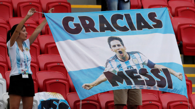 Los hinchas argentinos coparon el Kazan Arena para el partido ante Francia