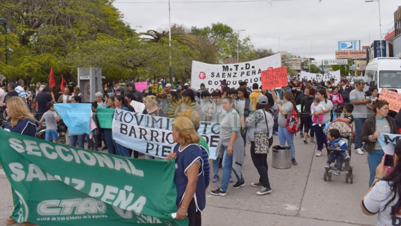 Gremios y movimientos sociales de Sáenz Peña se sumaron al paro nacional